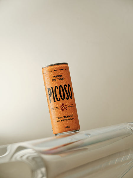 Tropical Mango Spicy Soda with Habanero Picoso